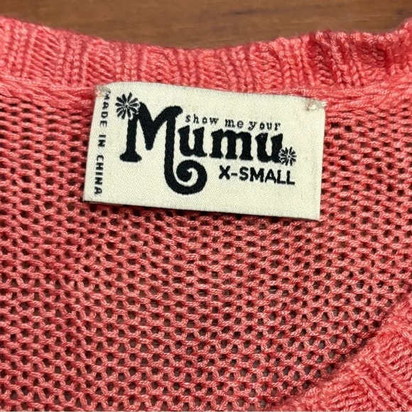 Show Me Your MuMu Owen Tank Papaya Flamingo Knit Oversized Boho Size XS - Picture 5 of 12